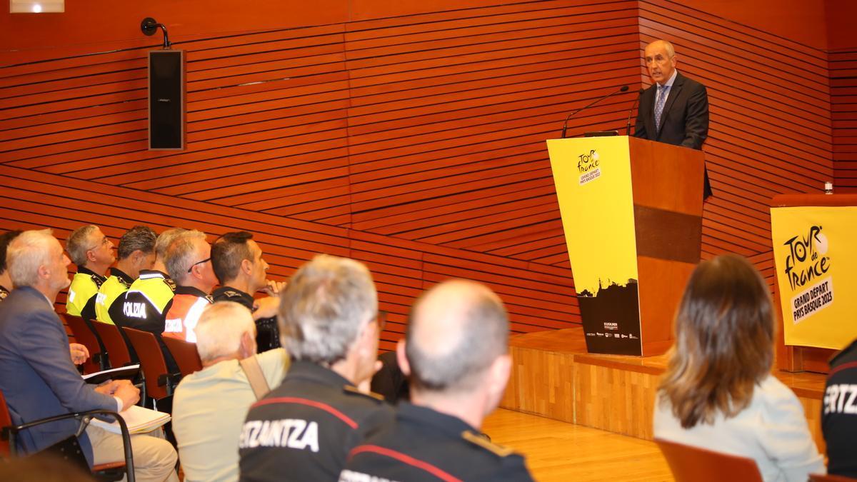 Josu Erkoreka, durante su comparecencia.