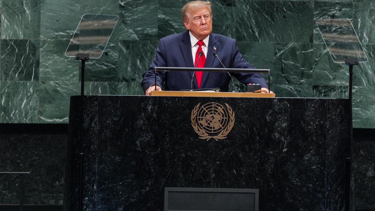 El presidente de EE.UU., Donald Trump, pronuncia su discurso ante la Asamblea General de la ONU.