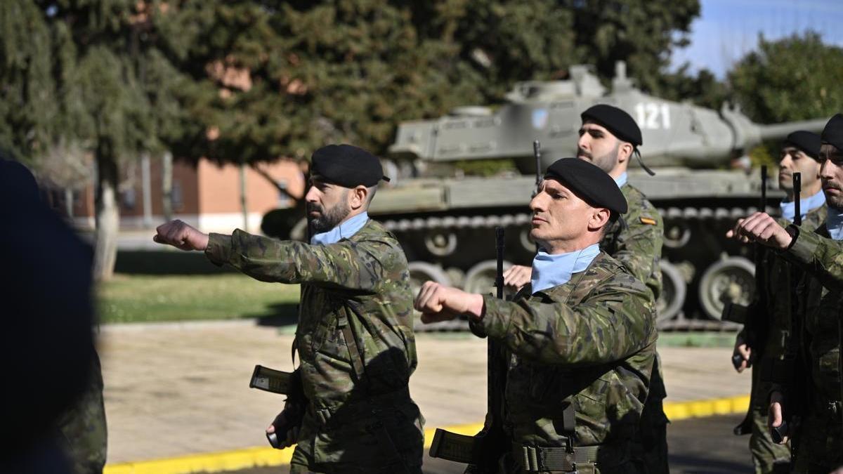 Efectivos de la Brigada ‘Aragón I’ del Ejército de Tierra de las fuerzas armadas españolas, exclusivamente profesionales desde principios del siglo XXI.