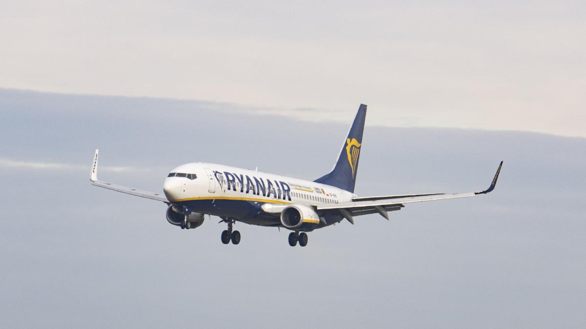 Avión de Ryanair en una foto de archivo