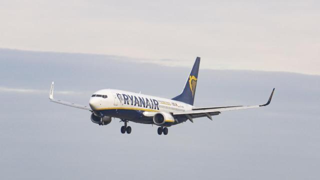 Avión de Ryanair en una foto de archivo