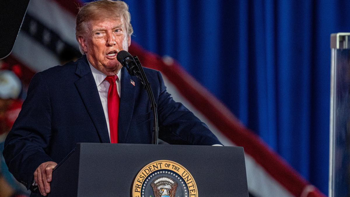 El presidente de EE.UU., Donald J. Trump, en un mitin en Texas.