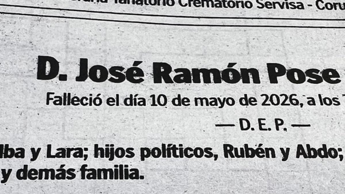 Una parte de la esquela.