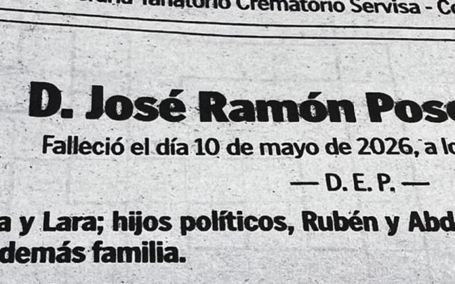 Una parte de la esquela.