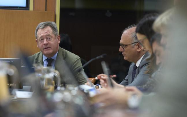 El consejero de Seguridad, Bingen Zupiria, durante su comparecencia.