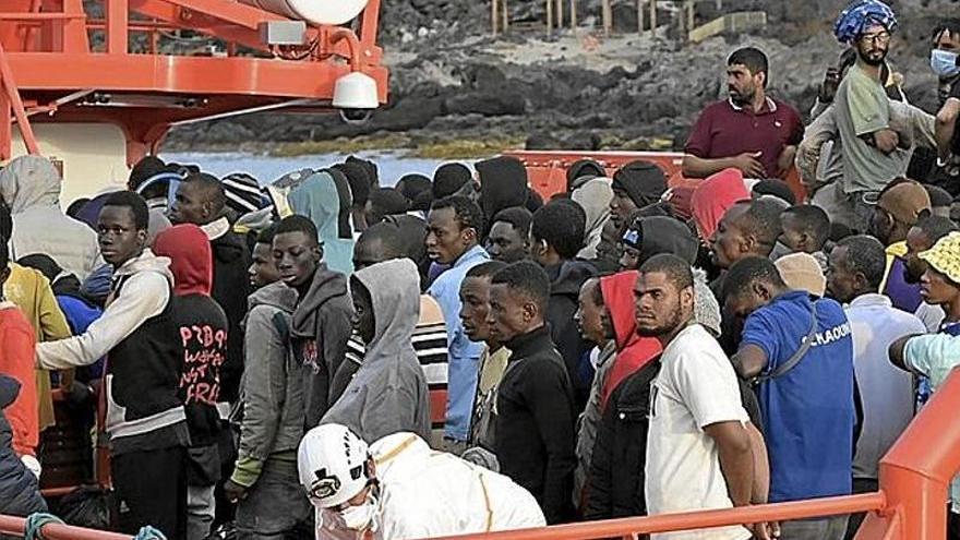 Un grupo de migrantes llegados a Canarias.