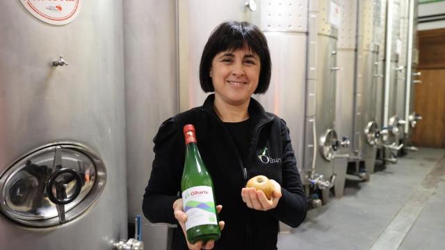 Maite Retolaza, Euskal Sagardoa Jatorri Deiturako lehendakaria eta Oiharte sagardotegiko arduraduna.