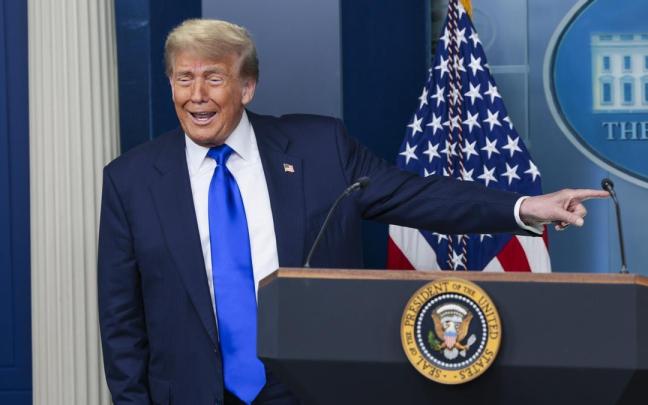 Trump gesticula durante su comparecencia en la Casa Blanca. / EFE Trump gesticula durante su comparecencia en la Casa Blanca.