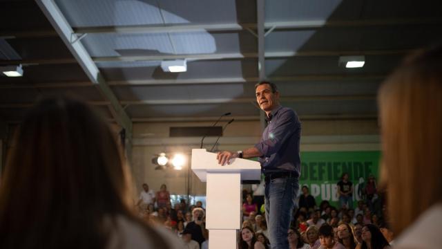 Pedro Sánchez en un acto de precampaña de cara a las próximas elecciones autonómicas