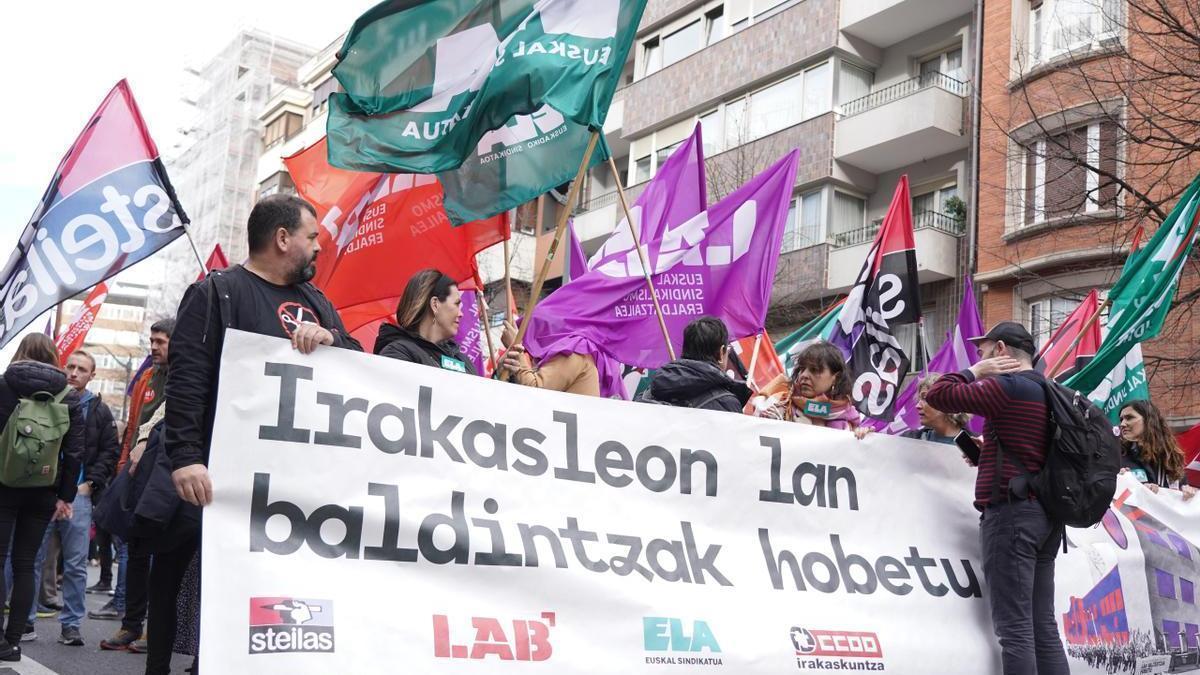 Manifestación durante la huelga en la educación pública.