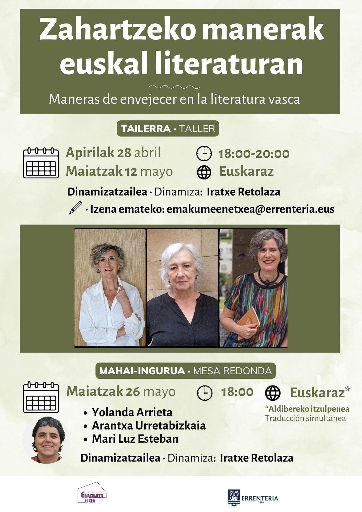 Cartel del ciclo literario de Emakumeen Etxea