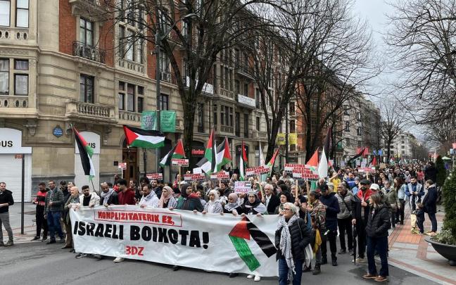 Imagen de la manifestación que ha recorrido las calles de Bilbao.