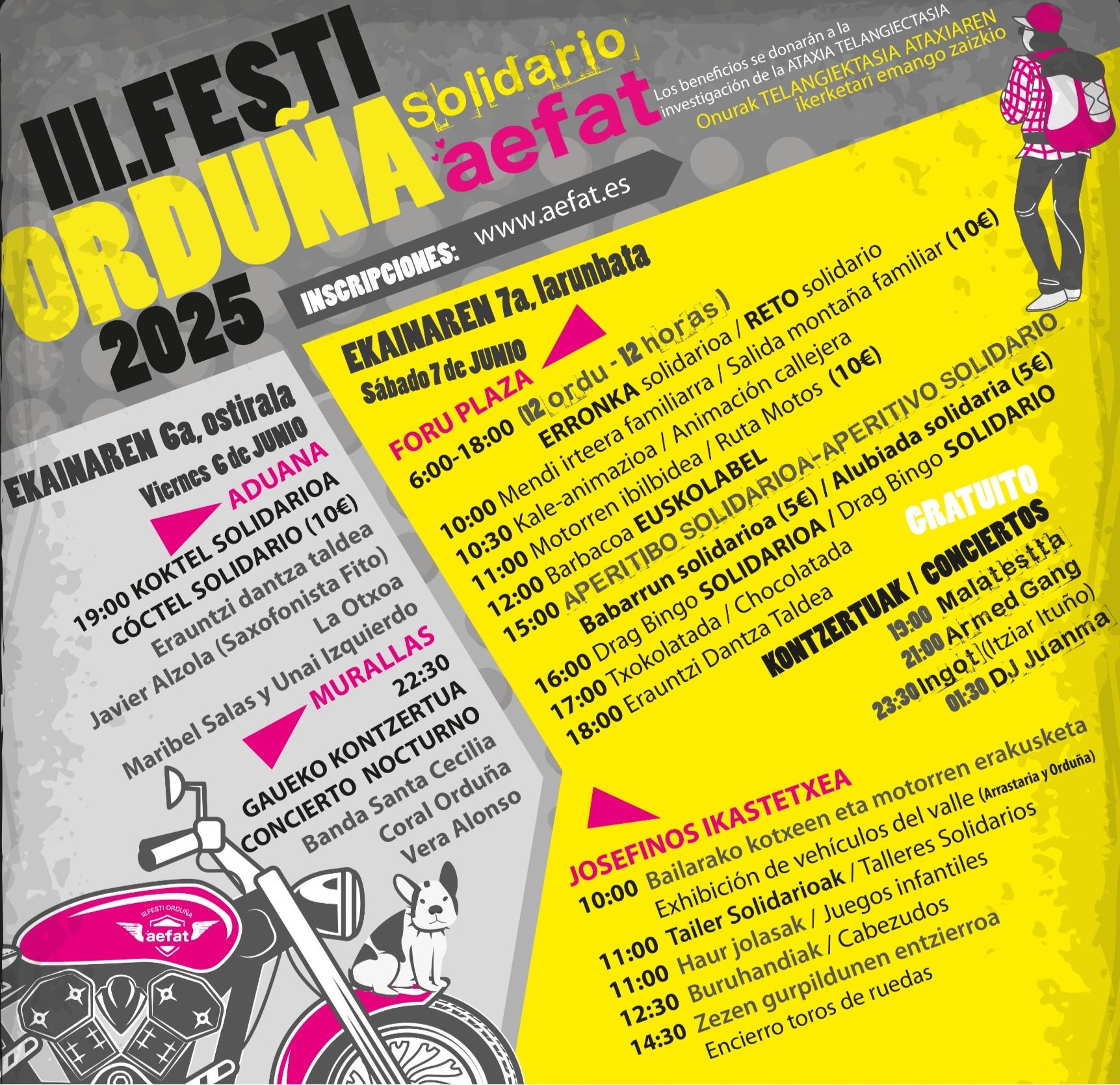 programa de actividades del tercer Festi Aefat Orduña