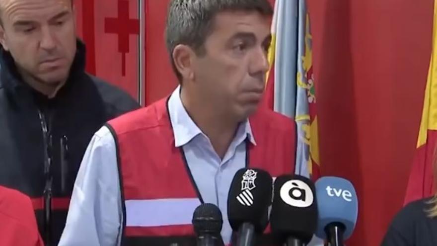 Carlos Mazón informa de las primeras consecuencias de la Dana.