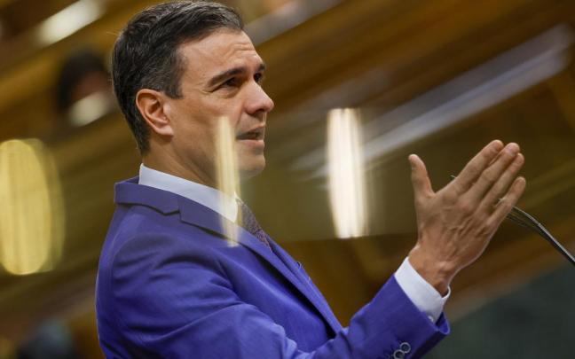 Pedro Sánchez interviene durante la moción de censura de Vox. Pedro Sánchez interviene durante la moción de censura de Vox.