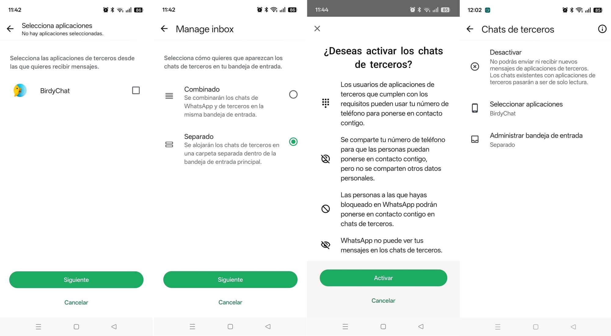 Combo con los últimos pasaso de la activación.