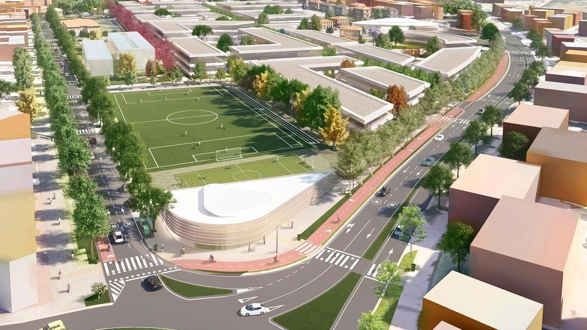 Infografía de cómo será el futuro ámbito de San Miguel-Anaka, en Irun.