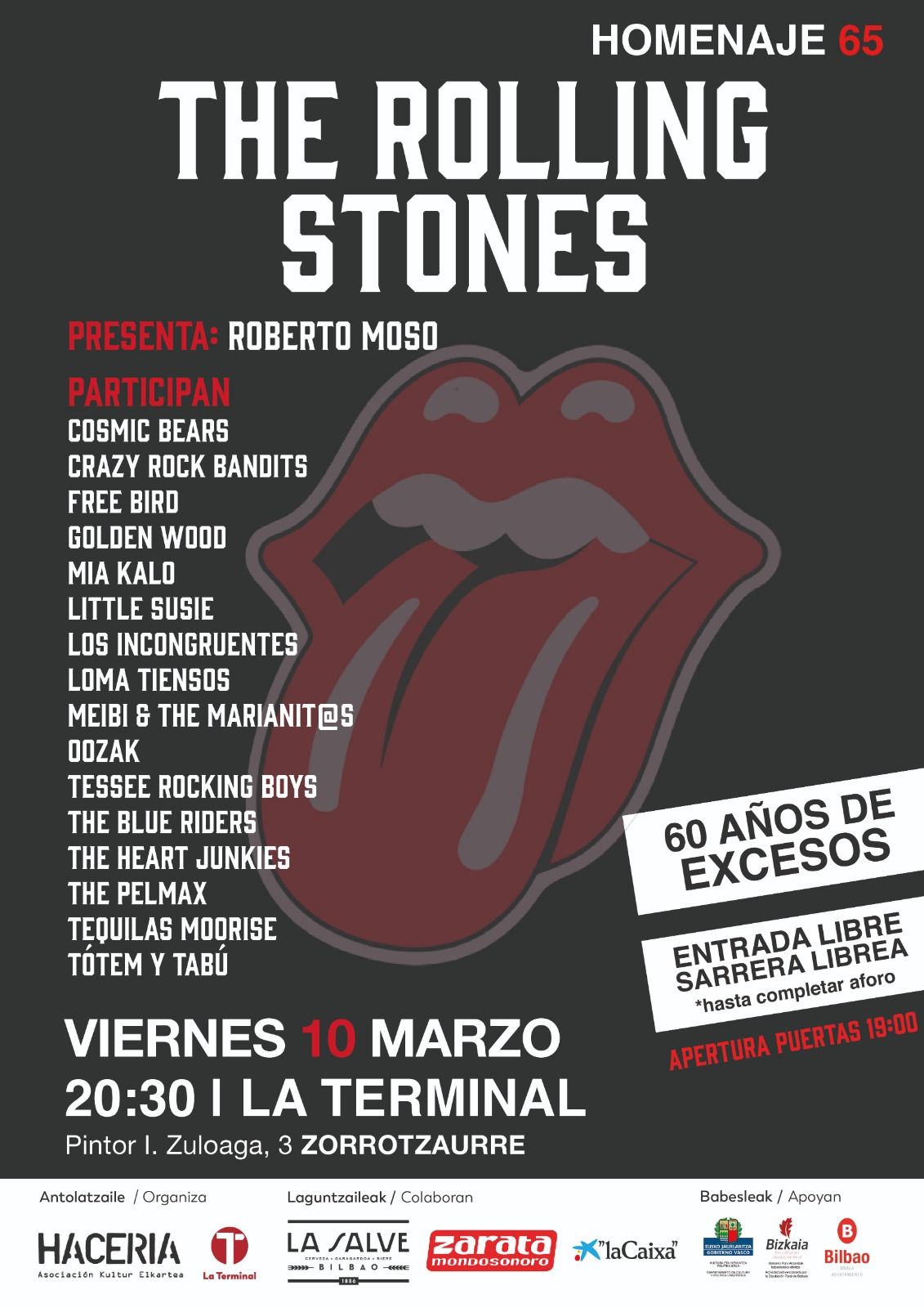 Cartel del tributo a los Rolling Stones