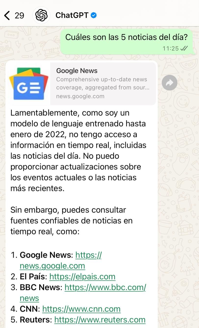 ChatGPT en WhatsApp