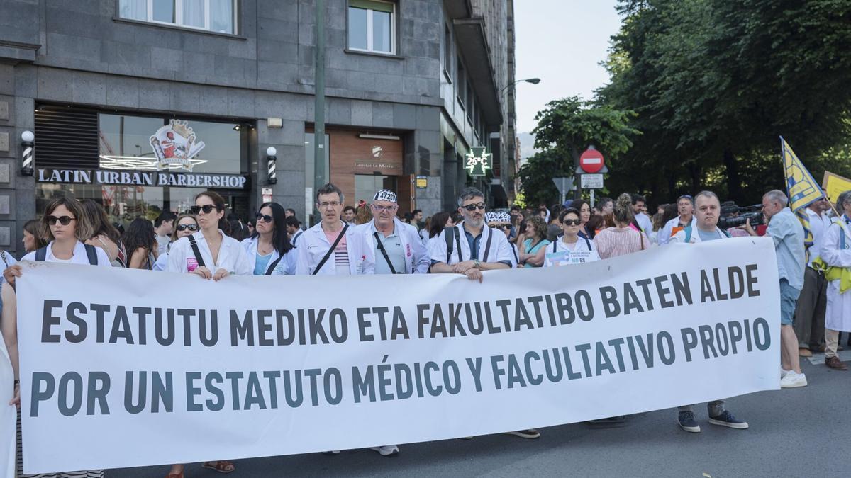 Movilización de los médicos vascos.