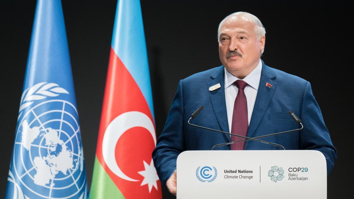 El presidente de Bielorrusia, Alexandr Lukashenko, en la COP29.