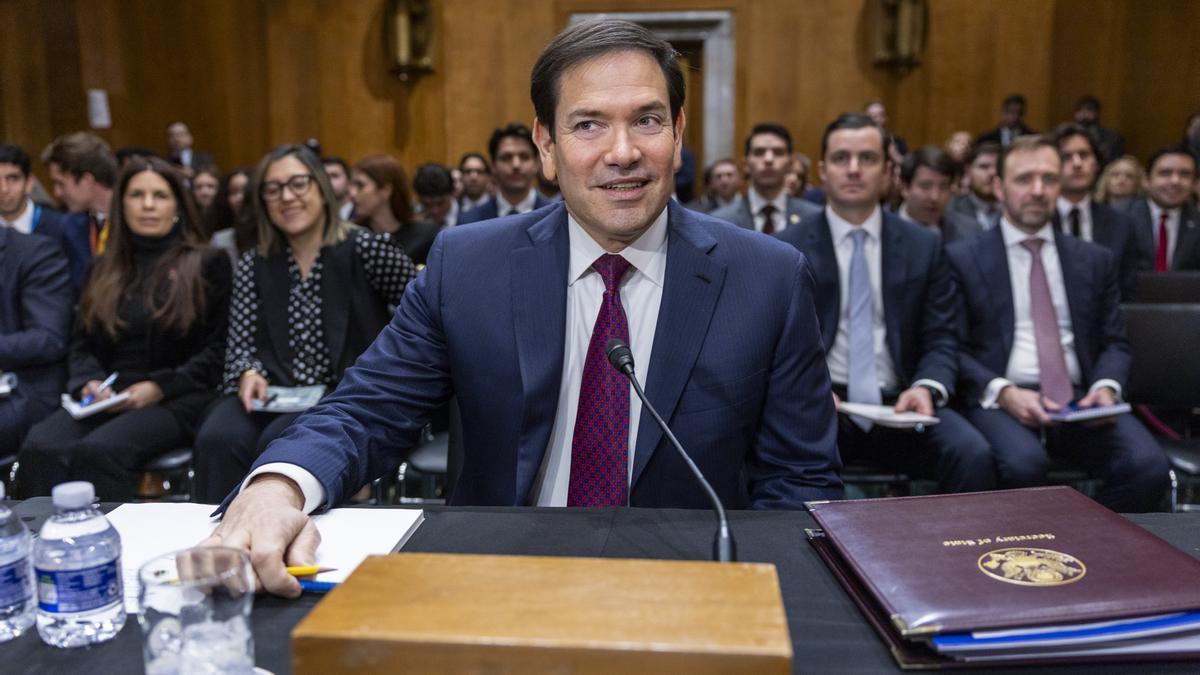Marco Rubio, durante su comparecencia.