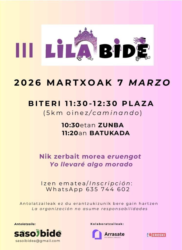 Cartel que anuncia el Lilabide.