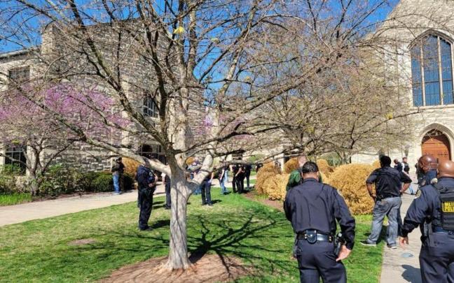 La Policía de Nashville en el lugar del ataque.