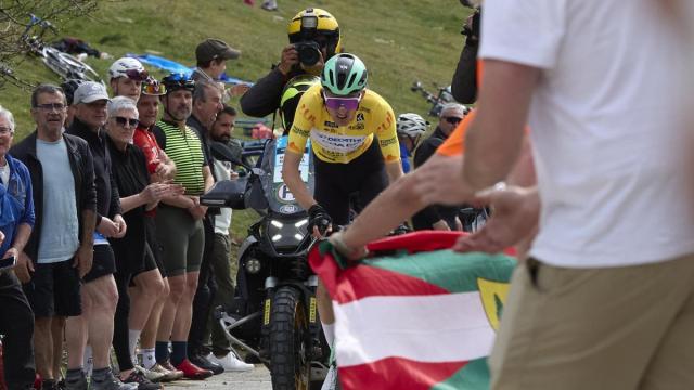 Paul Seixas, durante la ascensión a San Miguel de Aralar.