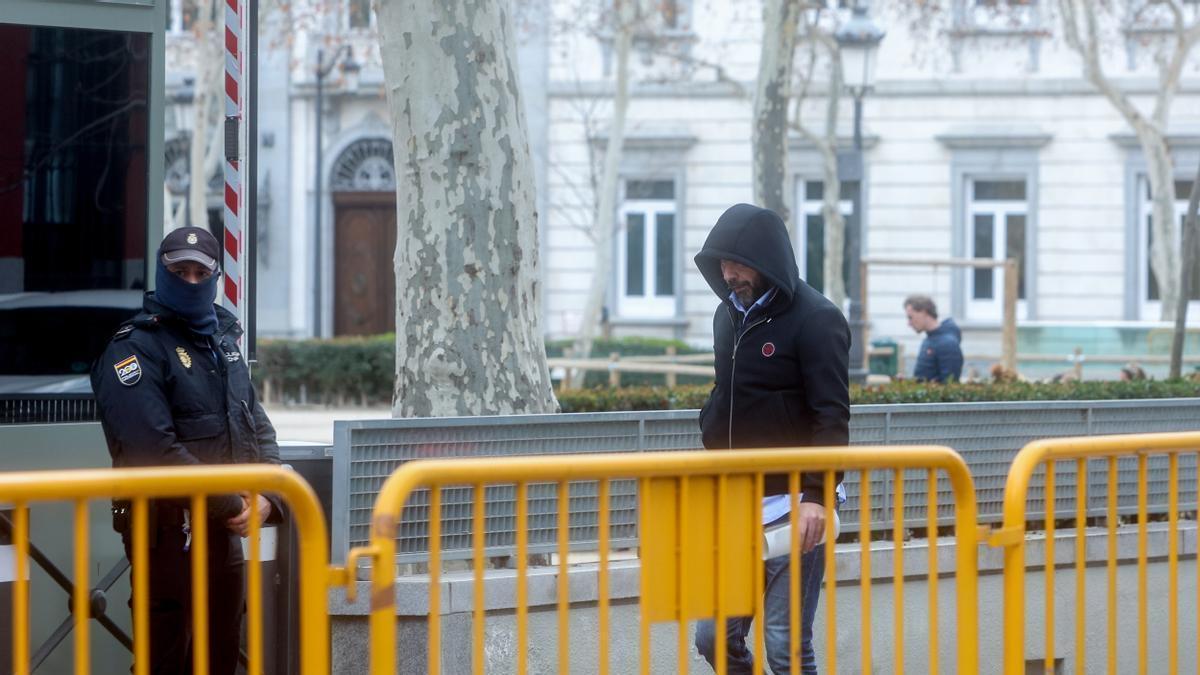 El presidente del Zamora CF, Víctor de Aldama, a su salida de la Audiencia Nacional.