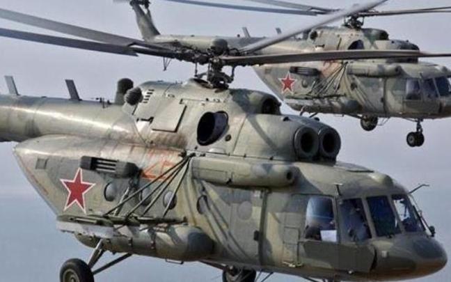 Dos helicóptero de la fuerza aérea rusa en una imagen de archivo.