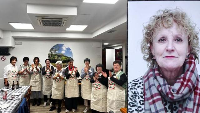 Representantes de Tril Emakume Taldea (izquierda) y Begoña Eraña.