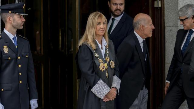 La presidenta del Tribunal Supremo y del Consejo General del Poder Judicial, Isabel Perelló, en el acto solemne de apertura del año judicial 2026-2027.