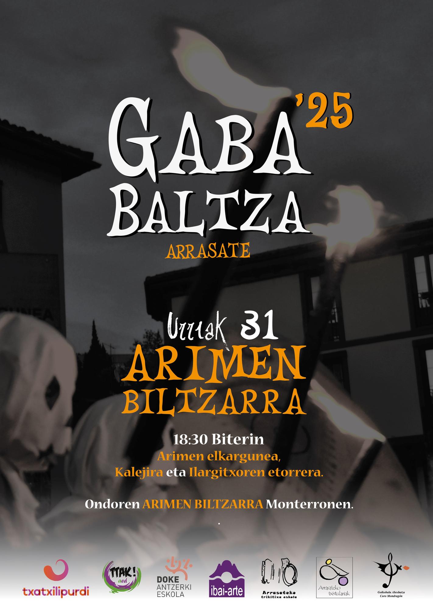 Cartel que anuncia Arimen Biltzarra.