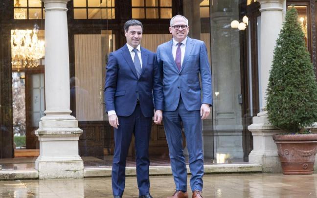 El lehendakari Pradales se reunió ayer en Ajuria Enea con el ministro-presidente de Flandes, Matthias Diependaele.