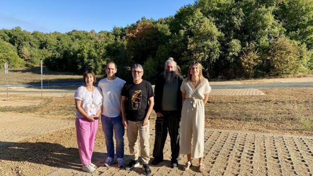 Visita institucional de esta mañana al aparcamiento para Izki en Korres