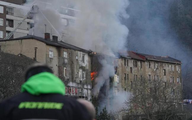 Imagen de archivo del incendio en Kareaga Goikoa de enero de 2025