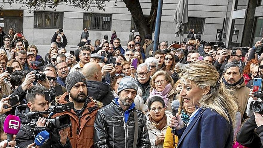 Yolanda Díaz, ayer en Albacete, en un acto de Sumar.