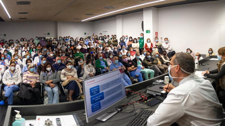 Asamblea del Sindicato Médico en el Hospital Universitario de Navarra del pasado 9 de febrero.