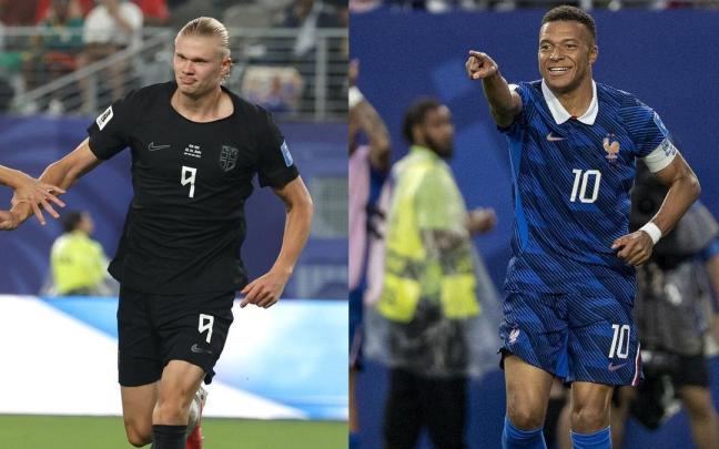 Los jugadores Erling Haaland y Kylian Mbappé en el Mundial 2026.