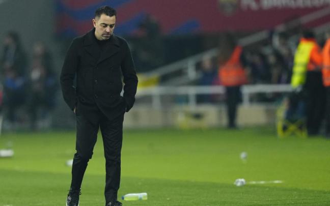 Xavi Hernández durante el partido ante el Villarreal CF. / EFE