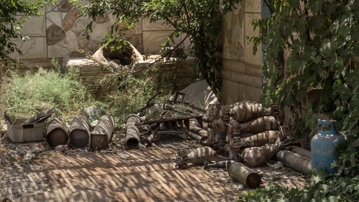 Un arsenal de explosivos abandonado en Siria.