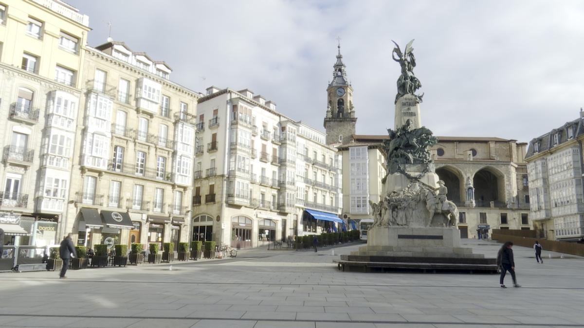 La Plaza de la Virgen Blanca, en Vitoria-Gasteiz, capital de Euskadi