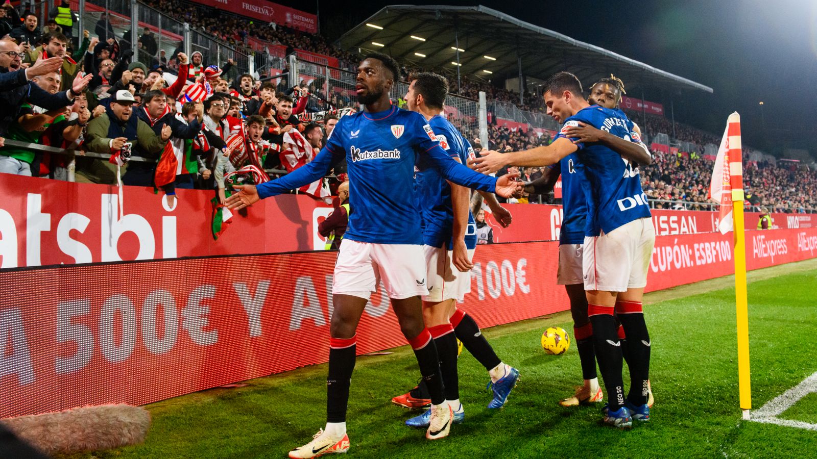 Iñaki Williams celebra su gol en Montilivi / Athletic Club