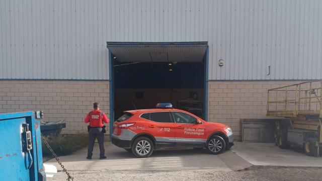 Lugar donde ha ocurrido el accidente laboral mortal. Foto: Policía Foral