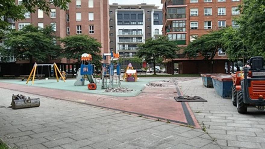 Obras en la plaza Oleta