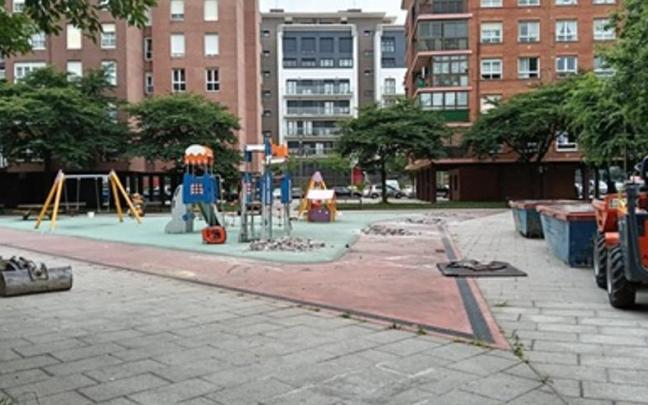 Obras en la plaza Oleta