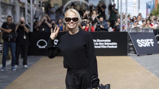 Pamela Anderson en la 72 edición del Festival Internacional de Cine de San Sebastián.