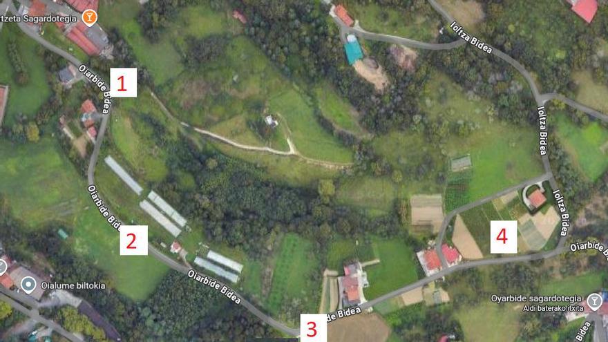 La ubicación de los cuatro apartaderos