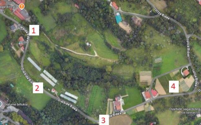 La ubicación de los cuatro apartaderos